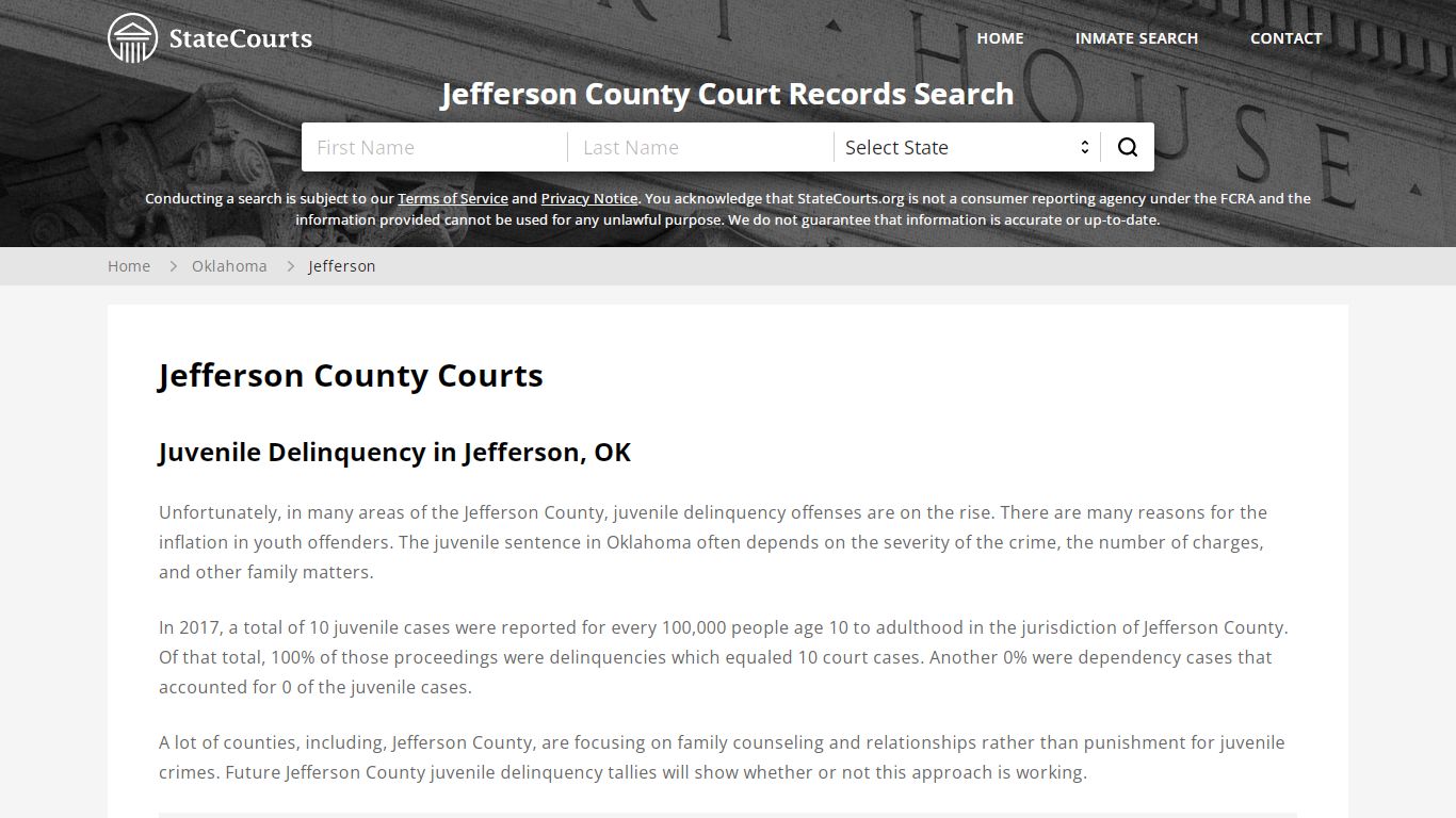 Jefferson County, OK Courts - Records & Cases - StateCourts