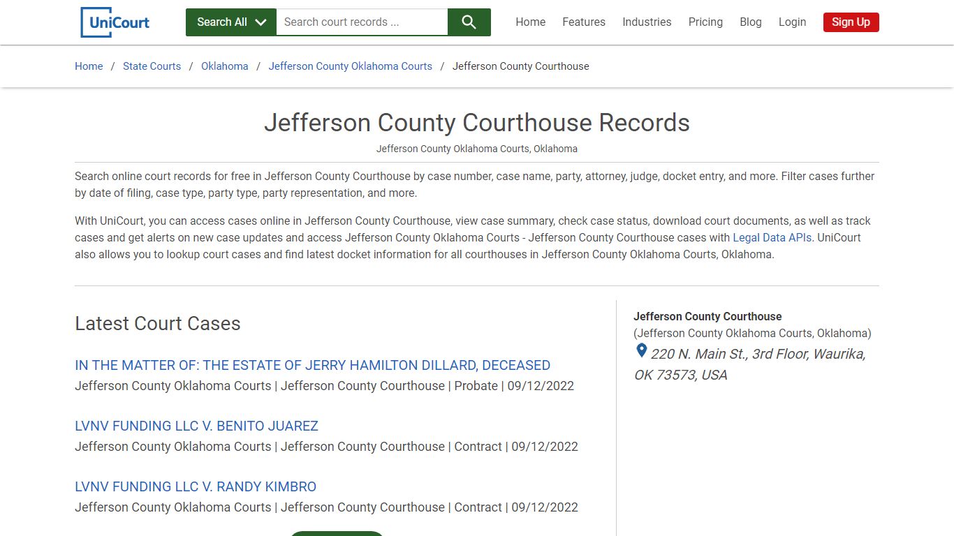 Jefferson County Courthouse Records | Jefferson | UniCourt